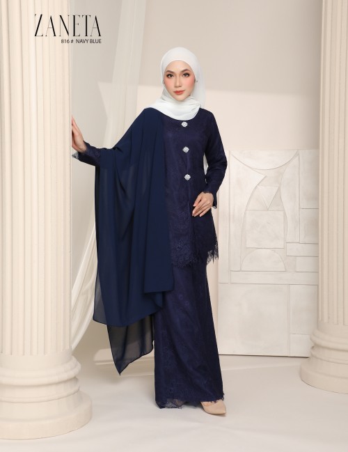 ZANETA KURUNG MODERN (NAVY BLUE) 816