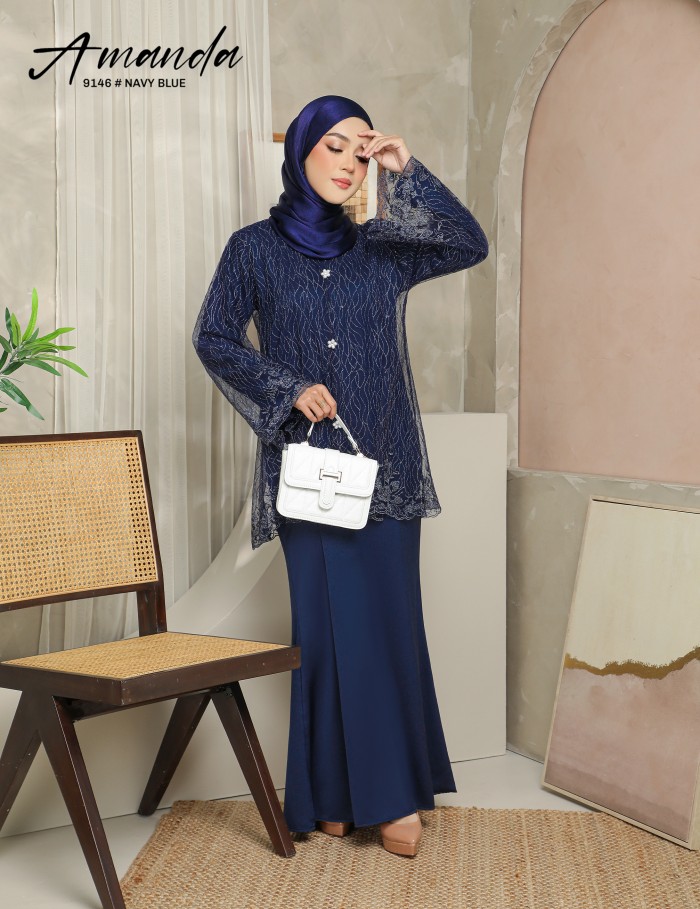 AMANDA DRESS (NAVY BLUE) 9146