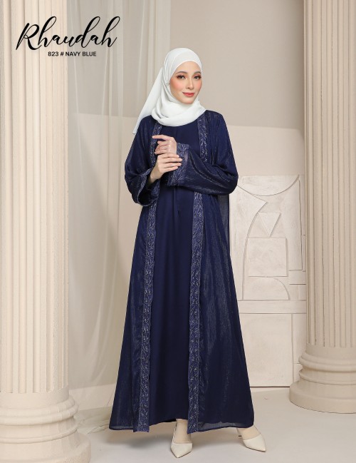 RHAUDAH ABAYA (NAVY BLUE) 823