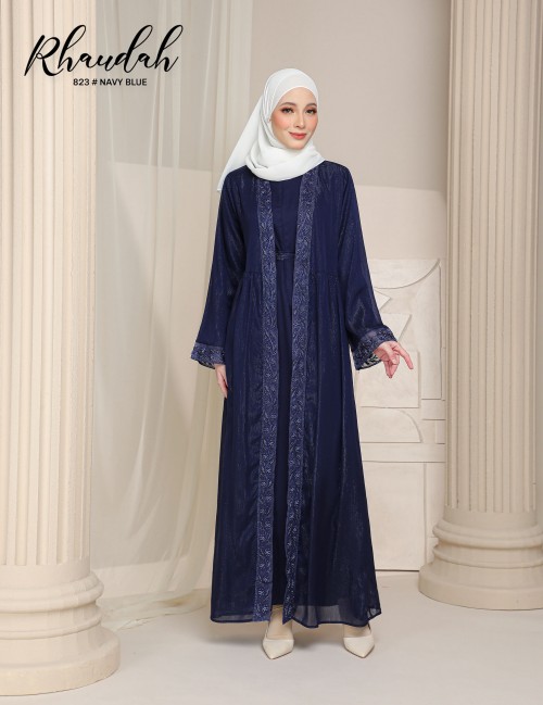 RHAUDAH ABAYA (NAVY BLUE) 823