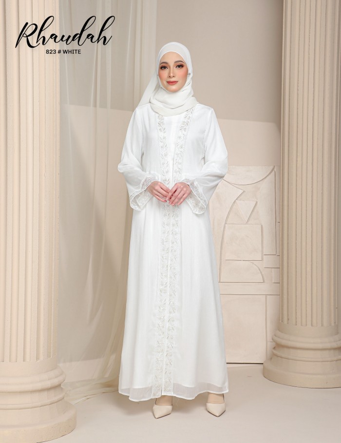 RHAUDAH ABAYA (WHITE) 823