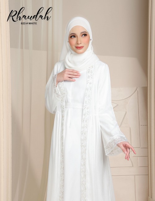 RHAUDAH ABAYA (WHITE) 823