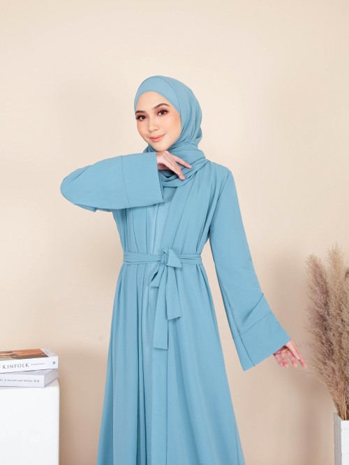 HAURA JUBAH AND CARDIGAN SET (DUSTY GREEN) 9092 (NOT INCLUDE SHAWL)