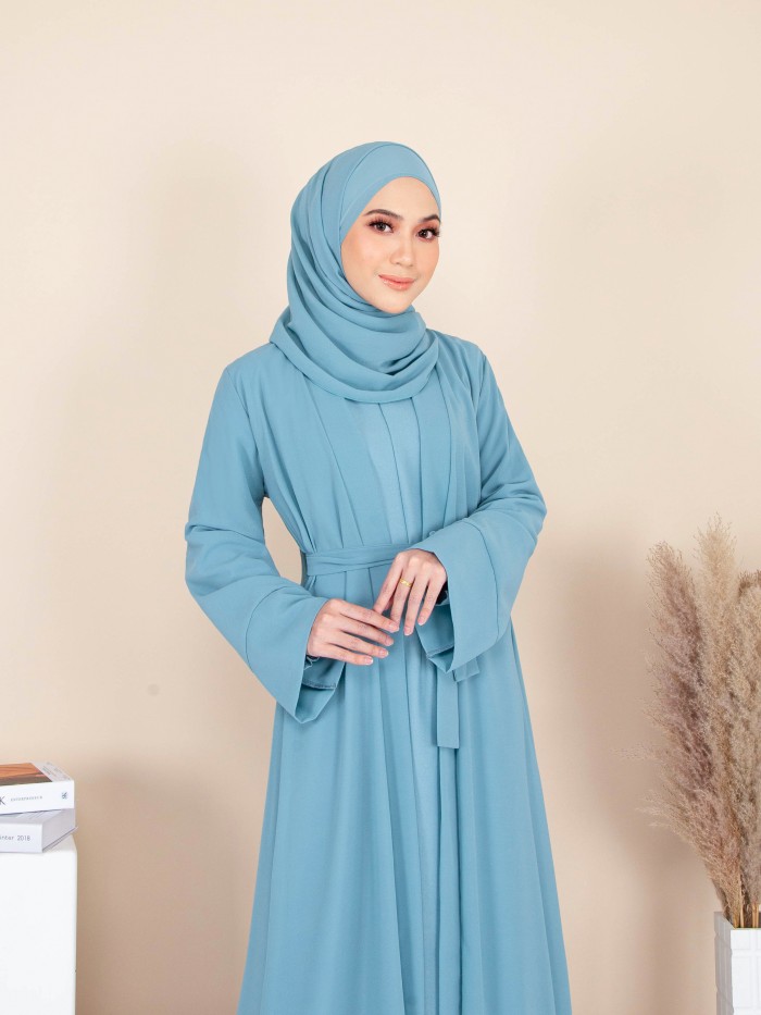 HAURA JUBAH AND CARDIGAN SET (DUSTY GREEN) 9092 (NOT INCLUDE SHAWL)