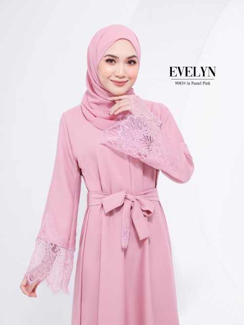 EVELYN LACE DRESS (PASTEL PINK) 9085