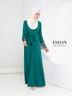 EVELYN LACE DRESS (EMERALD) 9085