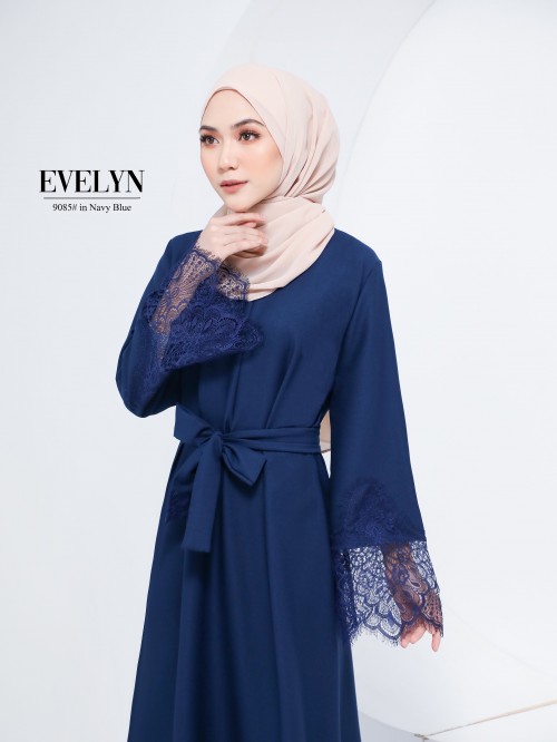 EVELYN LACE DRESS (NAVY BLUE) 9085