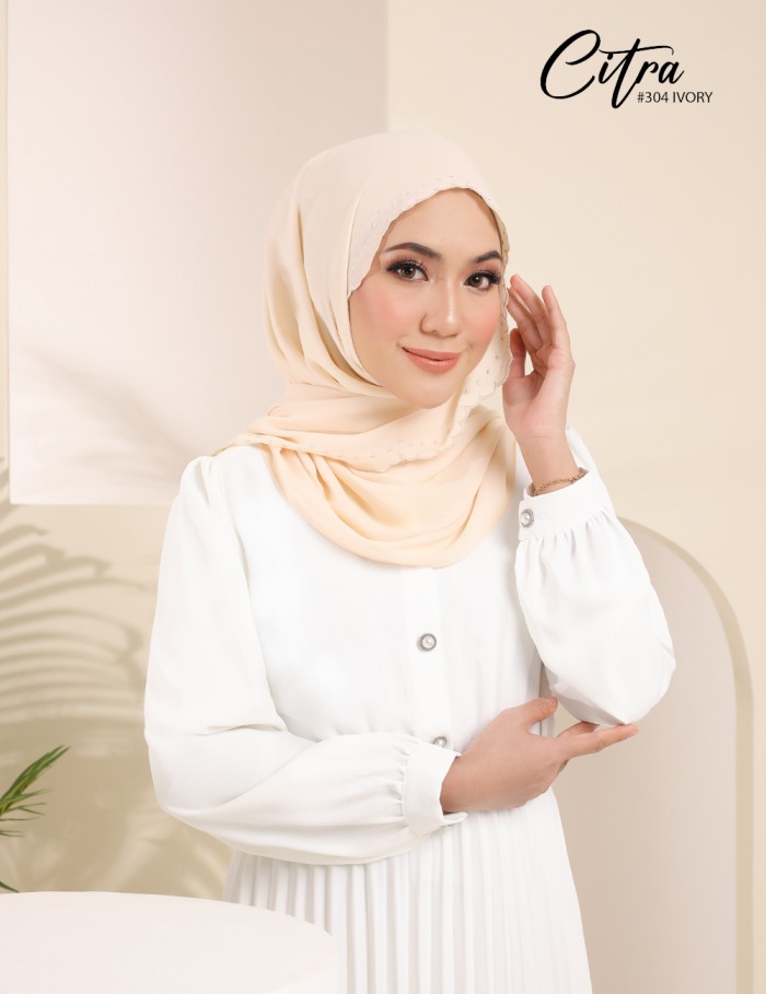 CITRA EMBROIDERY SHAWL (IVORY) 304