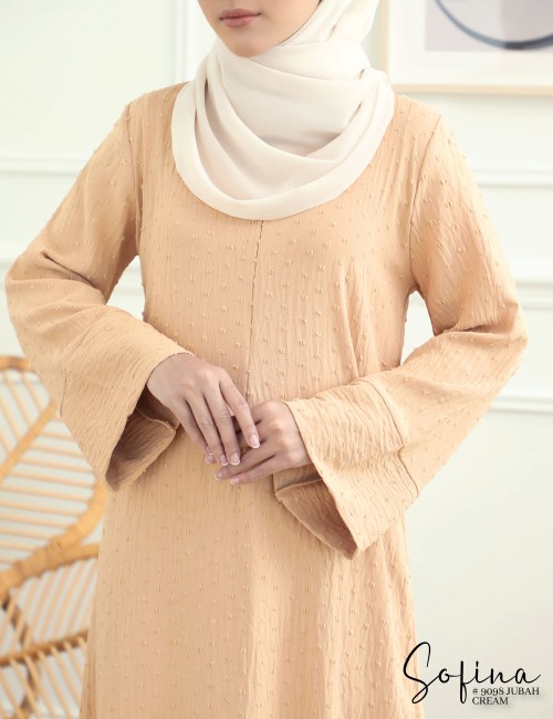 SOFINA JUBAH (CREAM) 9098#