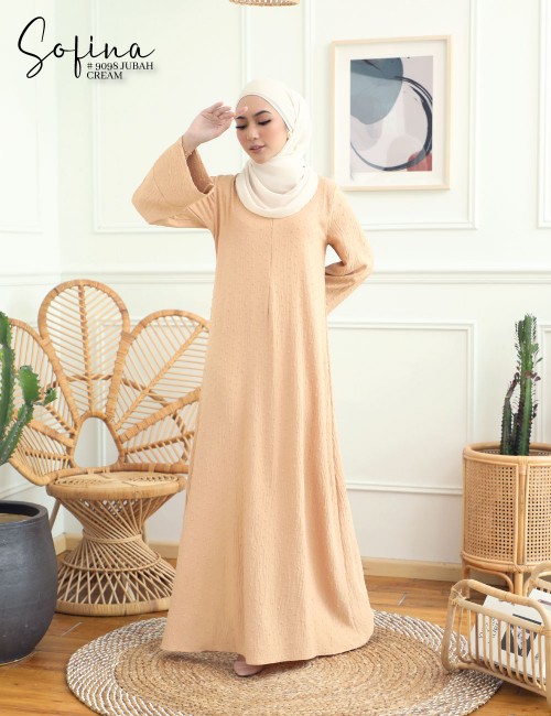 SOFINA JUBAH (CREAM) 9098#