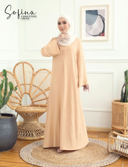 SOFINA JUBAH (CREAM) 9098#