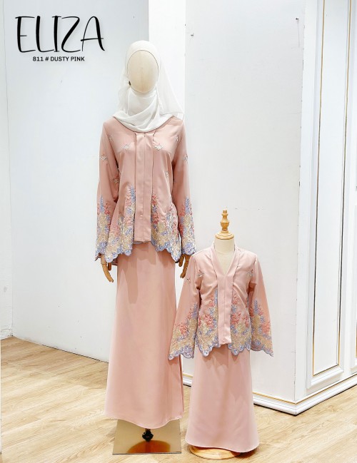 KIDS ELIZA KEBAYA MODERN (DUSTY PINK) K811