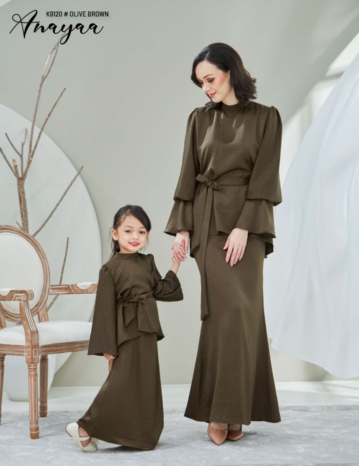 KIDS ANAYAA KURUNG MODERN (OLIVE BROWN) K9120