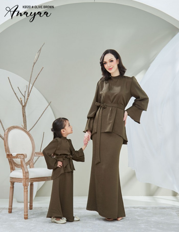 KIDS ANAYAA KURUNG MODERN (OLIVE BROWN) K9120