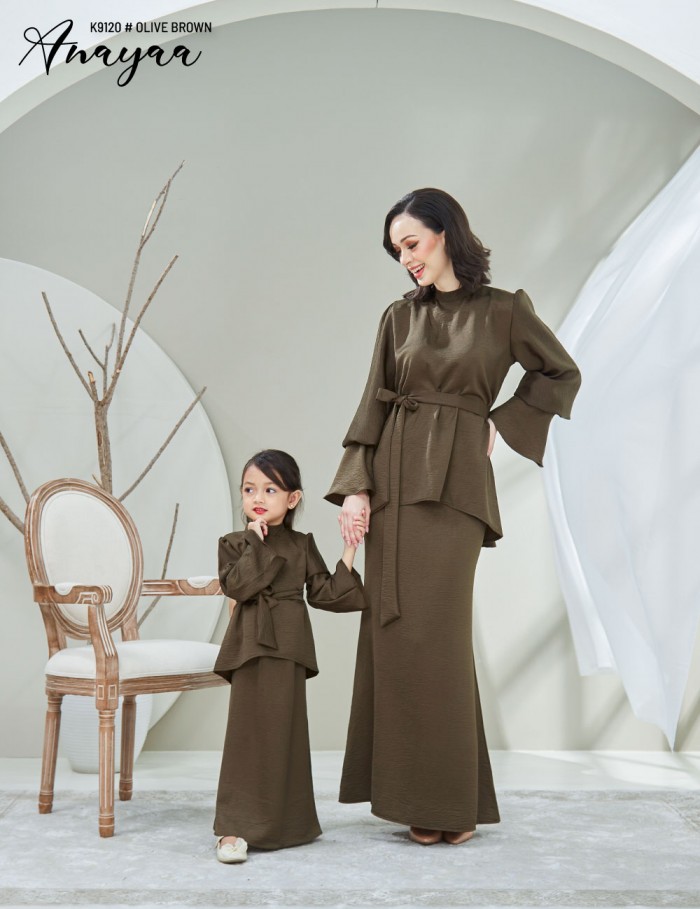 KIDS ANAYAA KURUNG MODERN (OLIVE BROWN) K9120