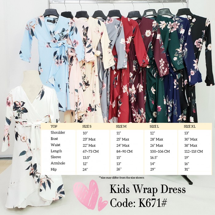 KIDS WRAP DRESS (PURPLE) K671