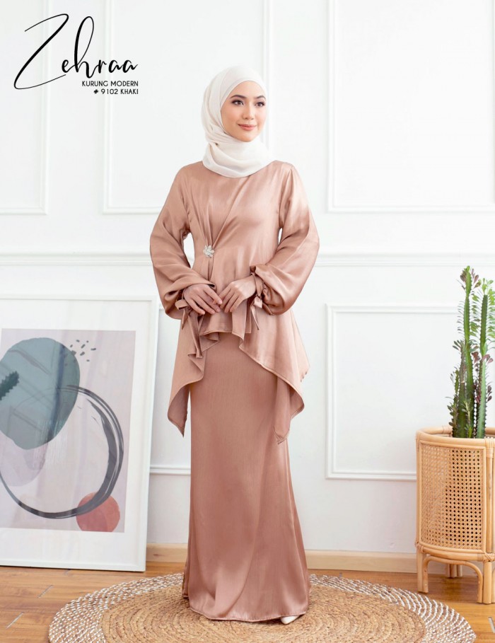 ZEHRAA KURUNG MODERN (KHAKI) 9102