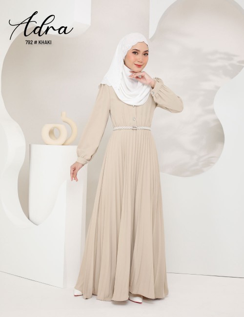 ADRA PLEATED DRESS (KHAKI) 792 / P792