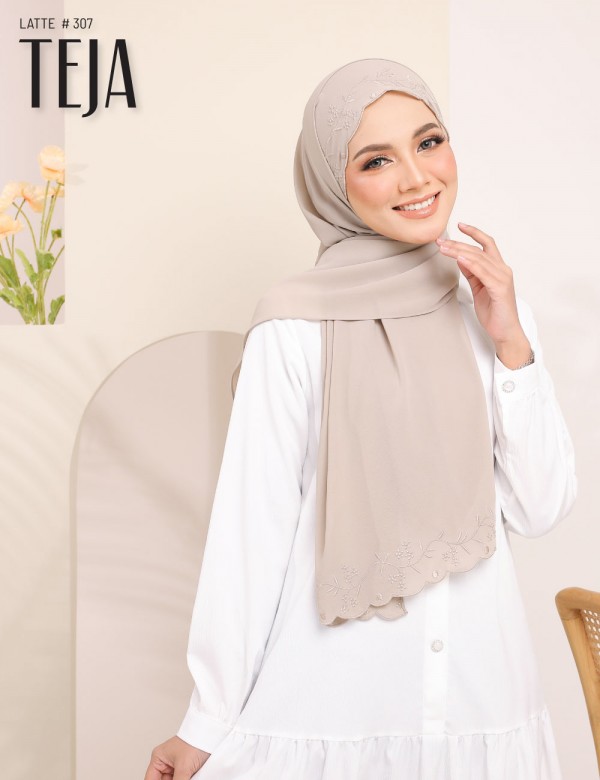 TEJA EMBROIDERY SHAWL (LATTE) 307