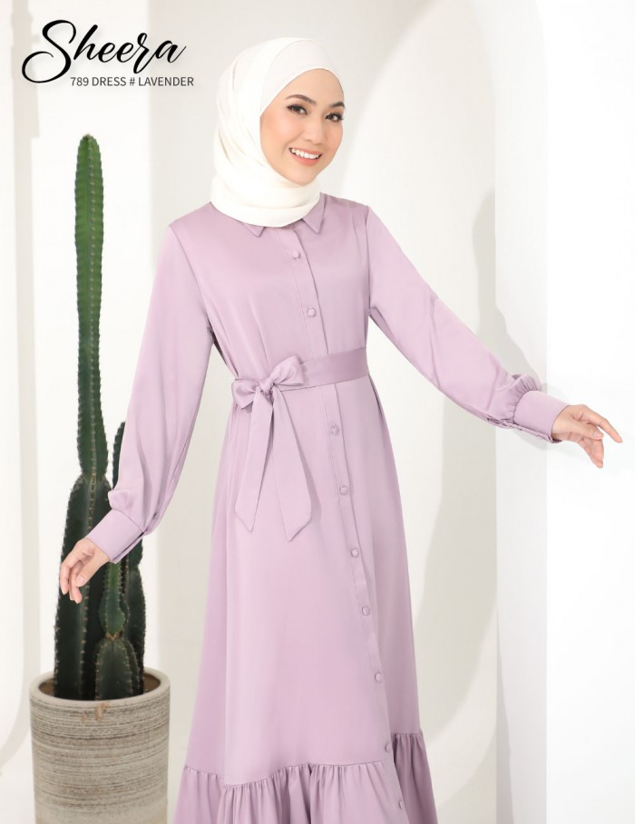 SHEERA 3 WAY DRESS WITH BELT (LAVENDER) 789 / P789