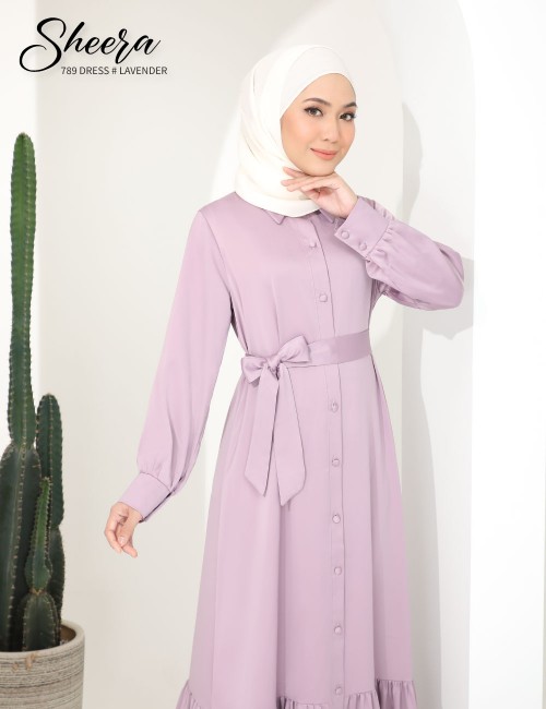 SHEERA 3 WAY DRESS WITH BELT (LAVENDER) 789 / P789