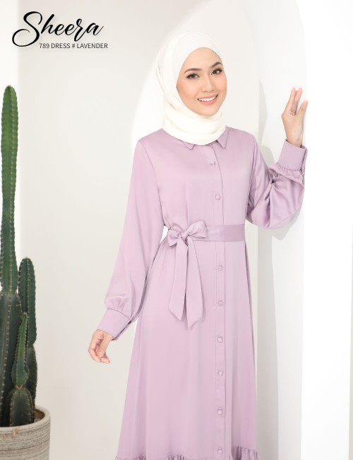 SHEERA 3 WAY DRESS WITH BELT (LAVENDER) 789 / P789