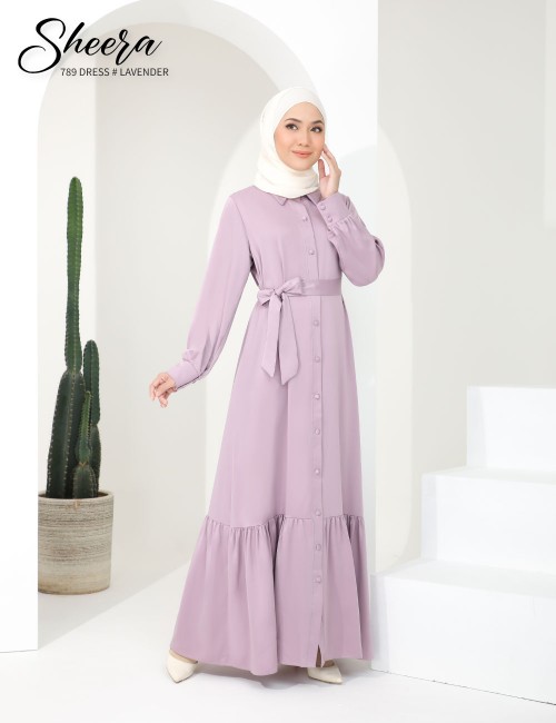 SHEERA 3 WAY DRESS WITH BELT (LAVENDER) 789 / P789