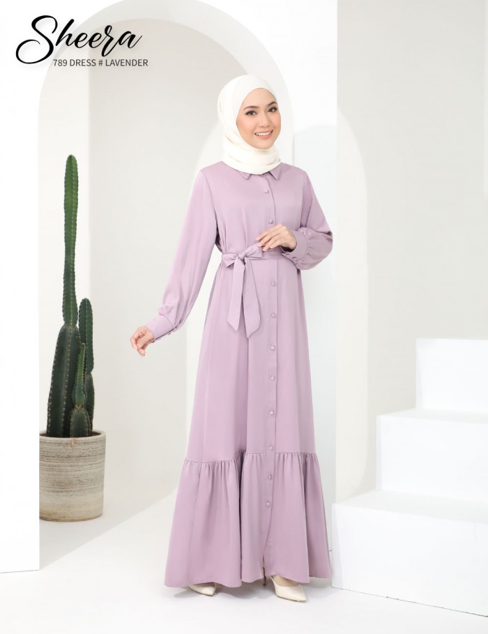 SHEERA 3 WAY DRESS WITH BELT (LAVENDER) 789 / P789