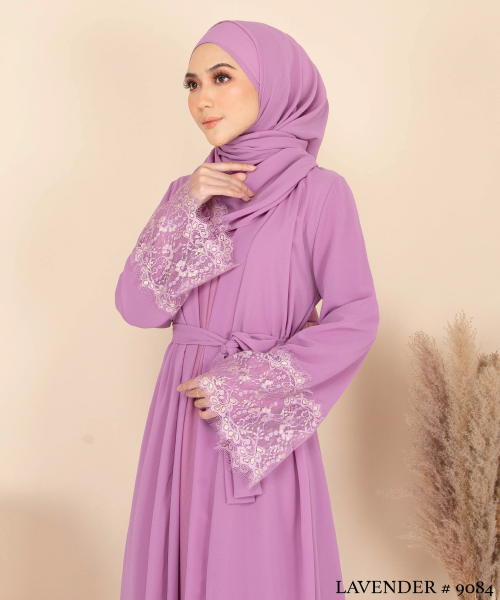 JUBAH WITH CARDIGAN SET (LAVENDER) 9084