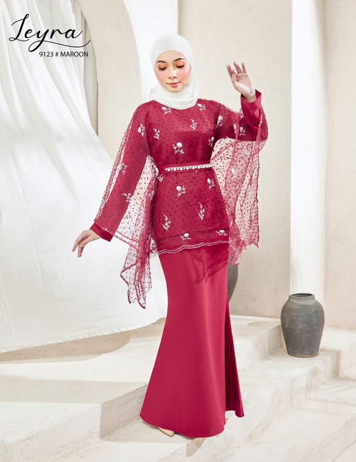 LEYRA KURUNG MODERN (MAROON) 9123