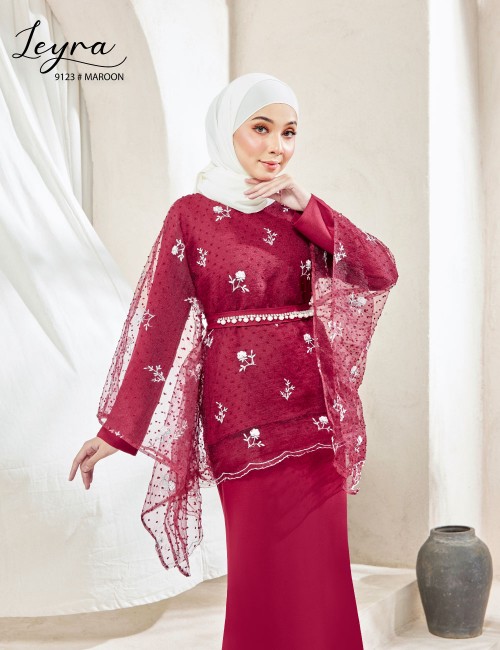 LEYRA KURUNG MODERN (MAROON) 9123