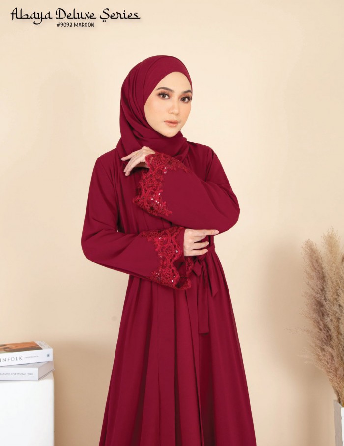 ABAYA DELUXE SERIES (MAROON) 9093 / P9093 / SP9093