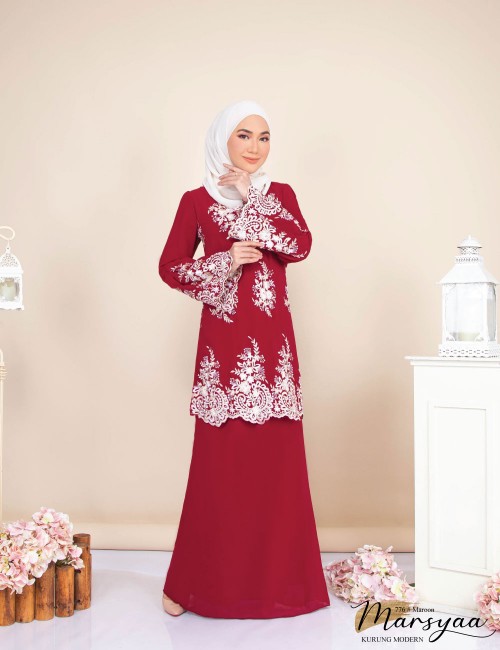 MARSYAA KURUNG MODERN(MAROON) 776/P776