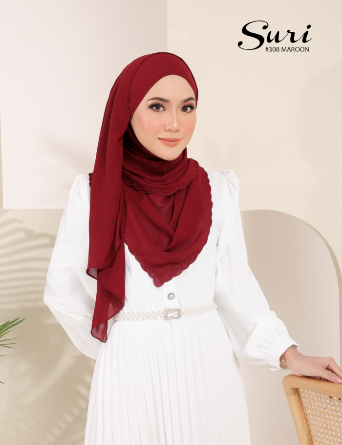 SURI EMBROIDERY SHAWL (MAROON) 308