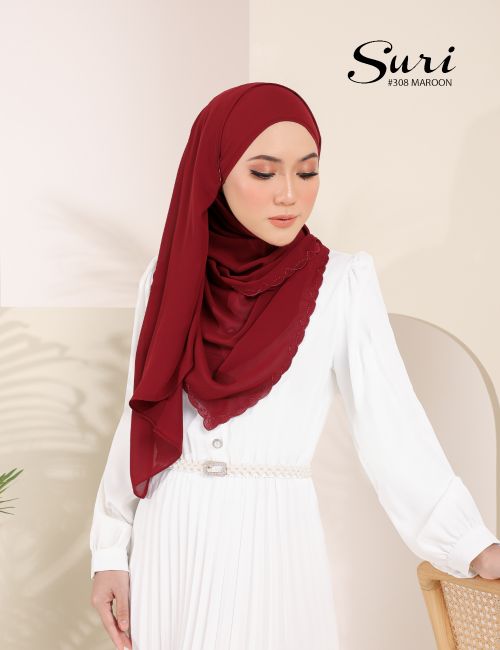 SURI EMBROIDERY SHAWL (MAROON) 308