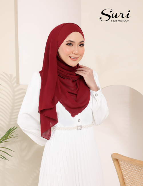 SURI EMBROIDERY SHAWL (MAROON) 308