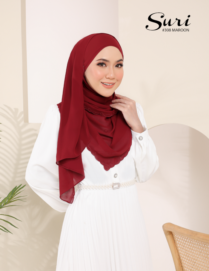 SURI EMBROIDERY SHAWL (MAROON) 308