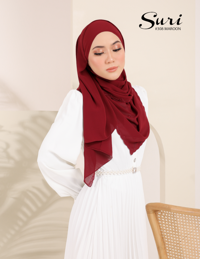 SURI EMBROIDERY SHAWL (MAROON) 308