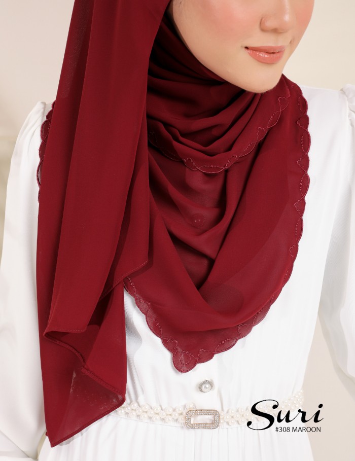 SURI EMBROIDERY SHAWL (MAROON) 308