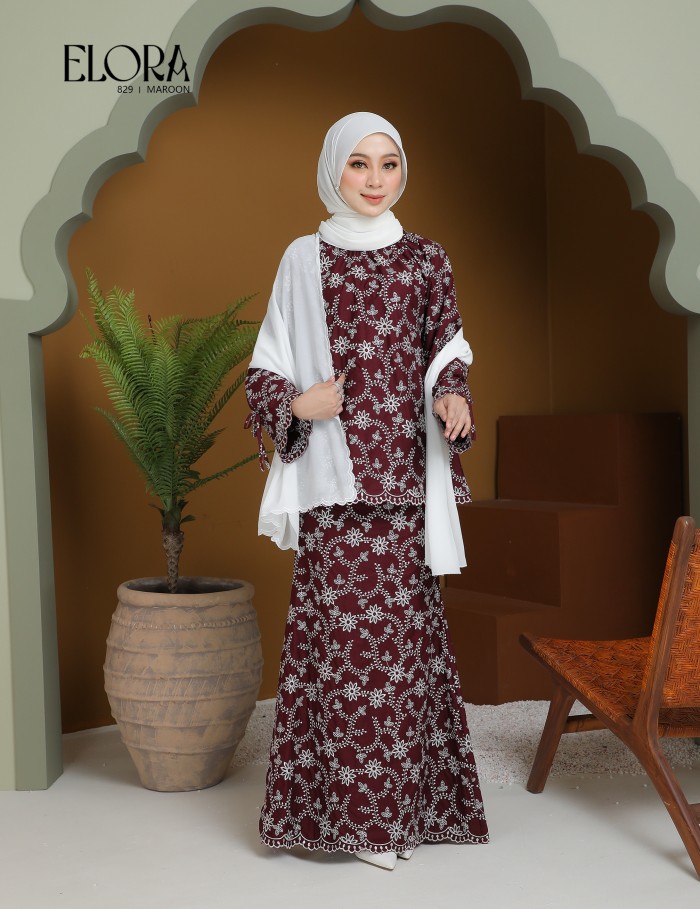 ELORA KURUNG MODERN (MAROON) 829