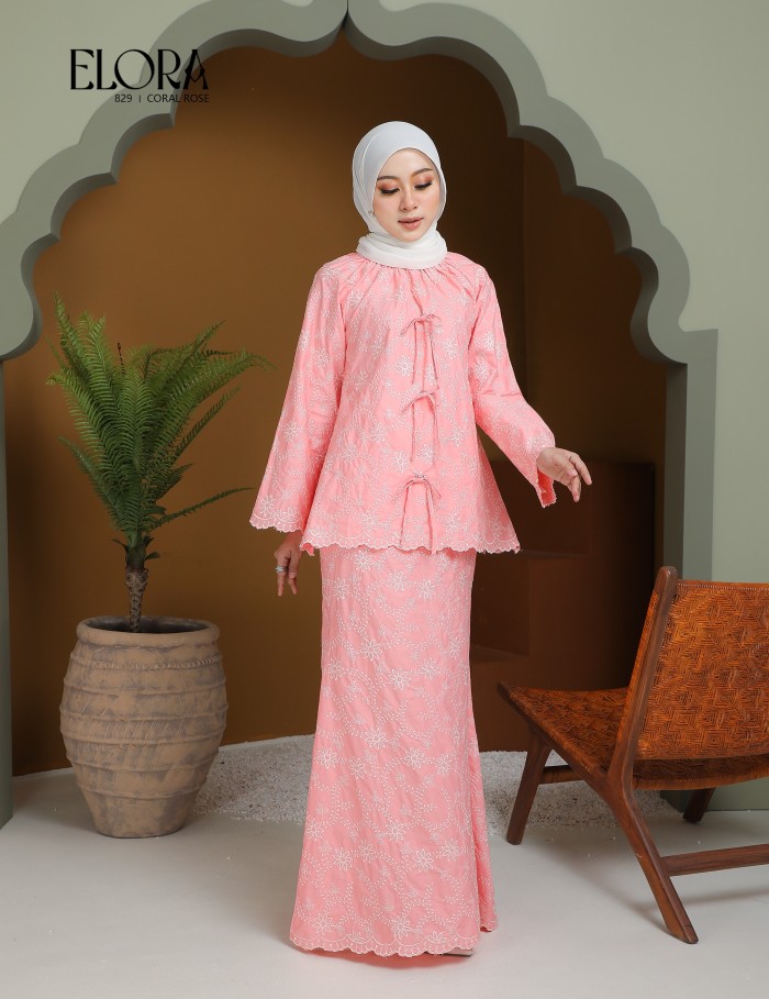 ELORA KURUNG MODERN (CORAL ROSE) 829