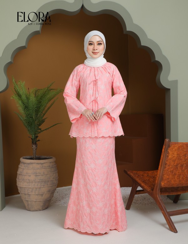 ELORA KURUNG MODERN (CORAL ROSE) 829