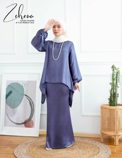 ZEHRAA KURUNG MODERN (MIDNIGHT BLUE) 9102