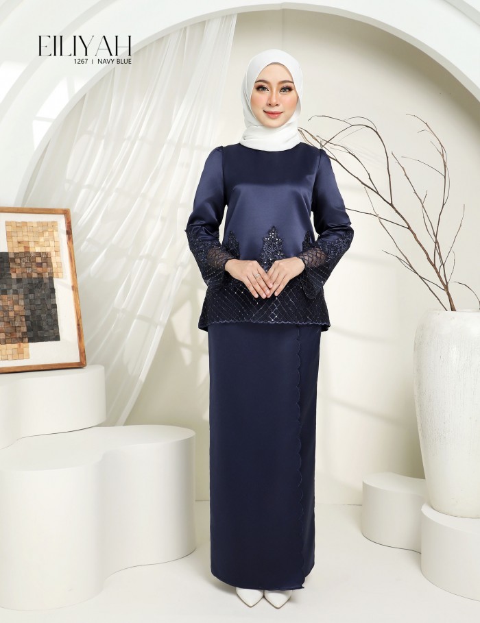 EILIYAH KURUNG MODERN (NAVY BLUE) 1267#