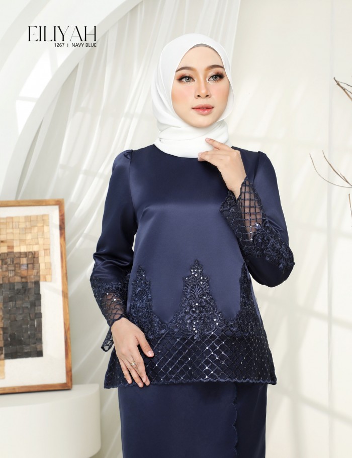 EILIYAH KURUNG MODERN (NAVY BLUE) 1267#