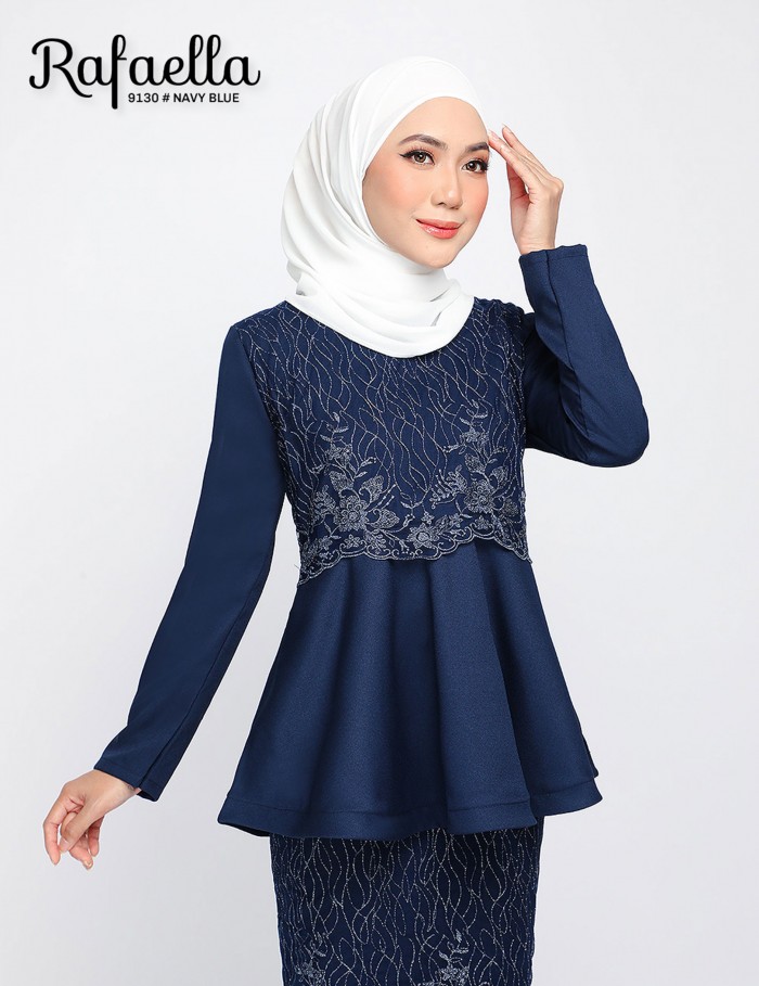 RAFAELLA PEPLUM SET (NAVY BLUE) 9130