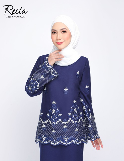 REETA EMBROIDERY KURUNG MODERN (NAVY BLUE) 1259 / P1259