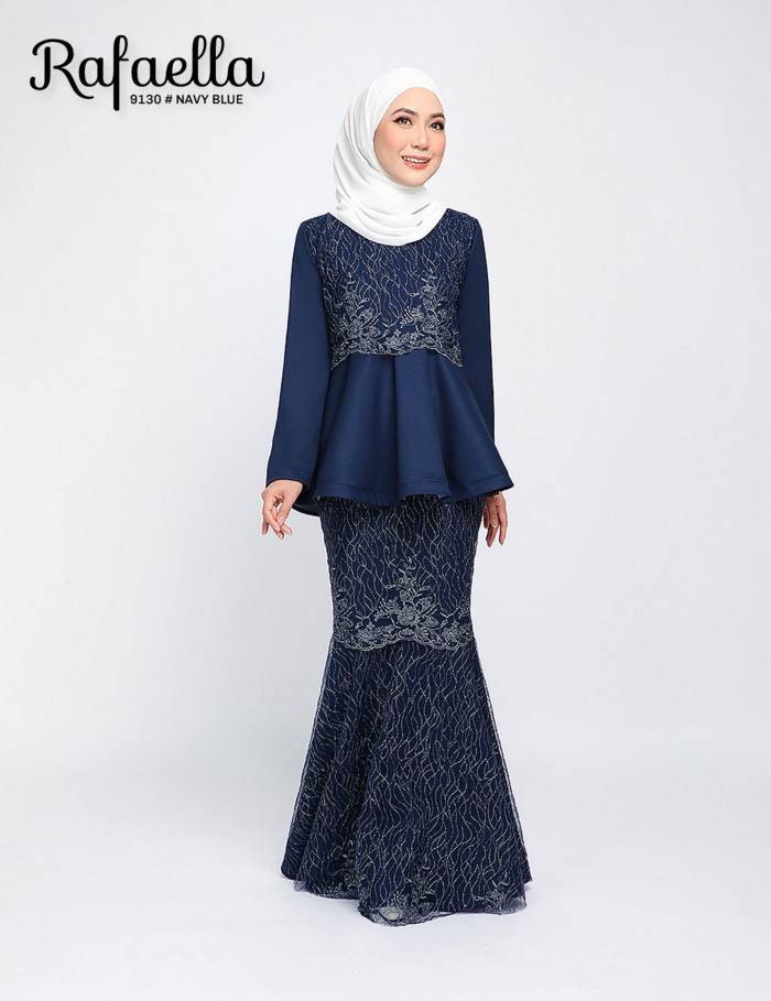 RAFAELLA PEPLUM SET (NAVY BLUE) 9130