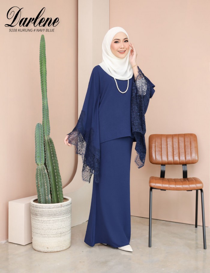 DARLENE KURUNG KAFTAN (NAVY BLUE) 9108