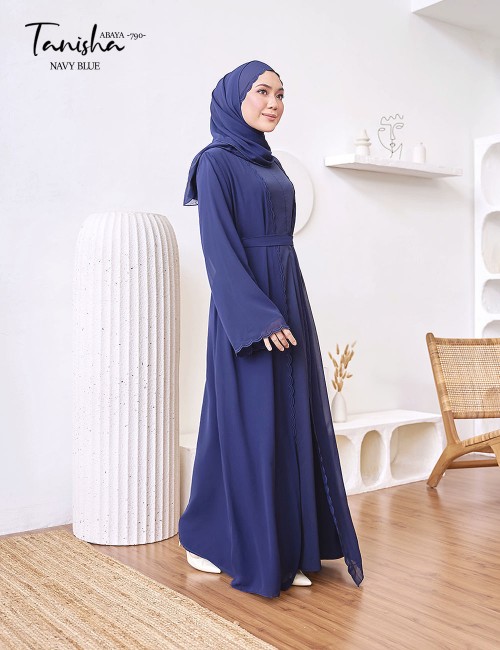 TANISHA ABAYA (NAVY BLUE) 790 / P790 / SP790  (FREE SHAWL *till stock last)